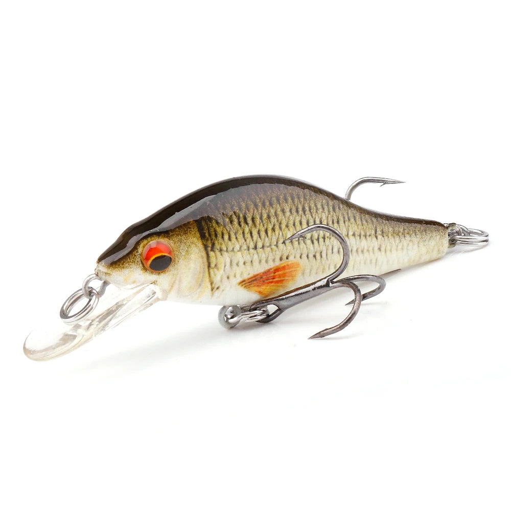 GOBASS 50/70/90mm manivelle leurre de pêche vairon noir filature leurres pour la pêche flottant Wobbler pour brochet japon appât artificiel