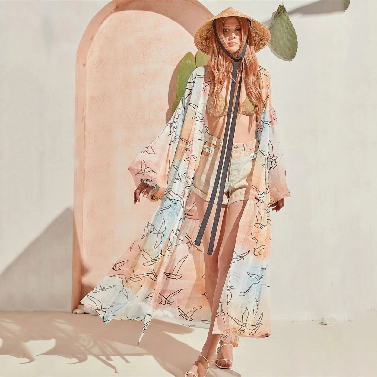 Blue Eyes Bikini Cover-Up, Tuniques de plage, Long Kaftan, Robe de plage, Sarong, Maillots de bain