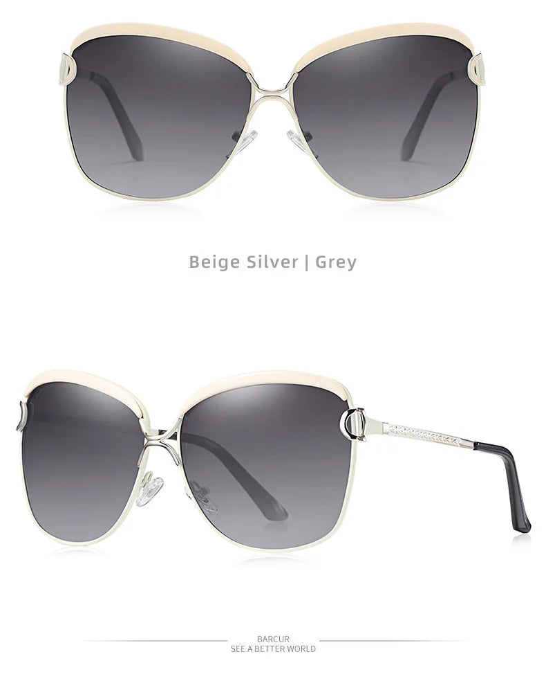 Lunettes de soleil femmes polarisées — lentille dégradée, rondes, carré