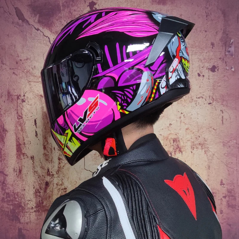Casques moto pour hommes et femmes — double lentille, locomotive