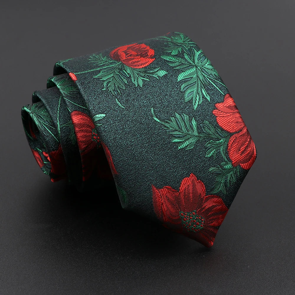 Nouveauté hommes cravate florale plume wapiti motif géométrique rouge bleu cravates loisirs affaires usage quotidien cravate cadeau de fête de mariage