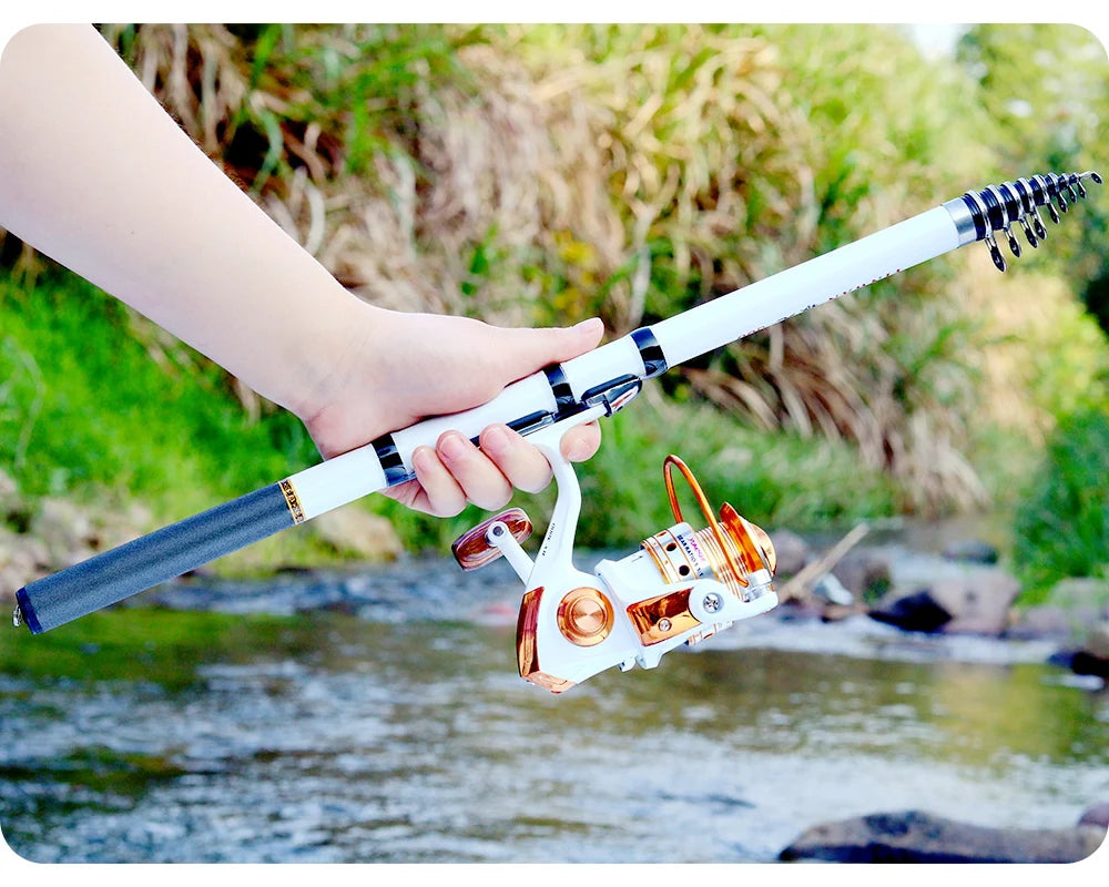 Canne à Pêche JOSBY Mini Télescopique Fibre de Carbone — 1.5m à 3.0m Portable