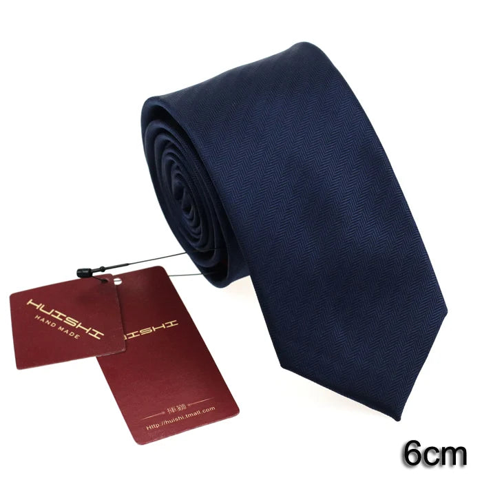 HUISHI Dark Blue Document Necktie for Men, 8 Styles, 8cm, 6cm, Waterproof, Jacquard, 03/Wear, Craings.com, Wedding Party