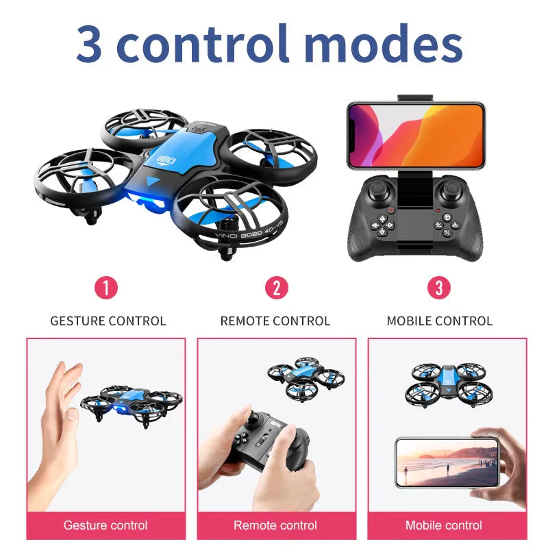 V8 nuevo Mini Dron 4k profesional HD 1080P cámara gran angular WiFi FPV RC Dron altura mantener Drones helicóptero juguetes para niños 4DRC