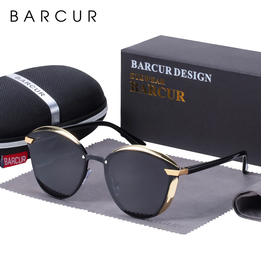 Lunettes de soleil femme polarisées — rondes, mode, style élégant