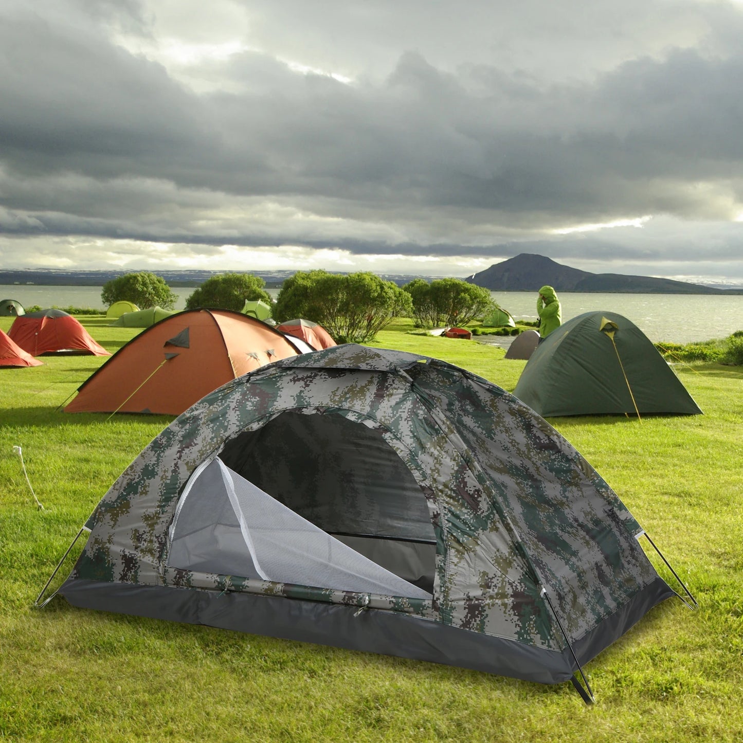 Tomshoo – tente de Camping ultralégère pour 1/2 personnes, monocouche, Portable, randonnée, revêtement Anti-UV, UPF 30 +, pour la pêche en plein air sur la plage