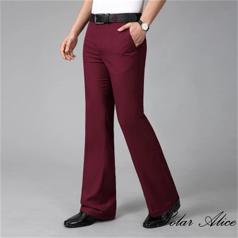 Men's casual mid-rise micro-flare pants, business bootcut, bell-bottom, astronomical FJJ, 4 seasons, new, 2024