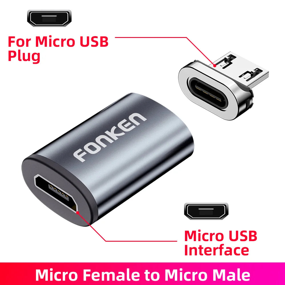 Connecteur Magnétique Adaptateur Téléphone — Micro USB Aimant Type C Android