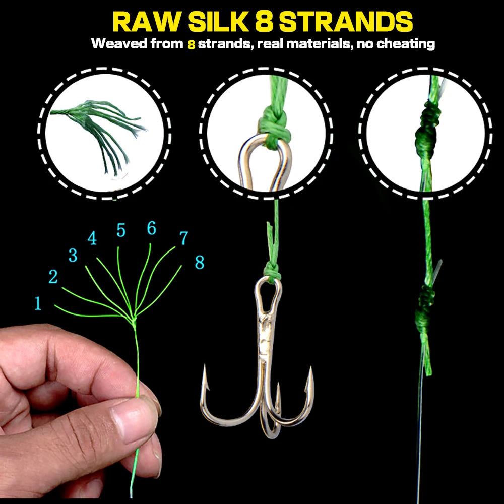 GHOTDA LURE FISH X8 lignes de pêche 300M 100M 8 brins fils tressés Multifilament PE ligne pour carpe cordon de pêche 18LB-78LB lisse