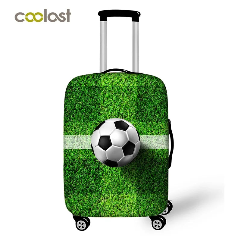 Footprint ball print luggage cover, fire trolley luggage protector for men and boys, travel accessories, elastic luggage cover