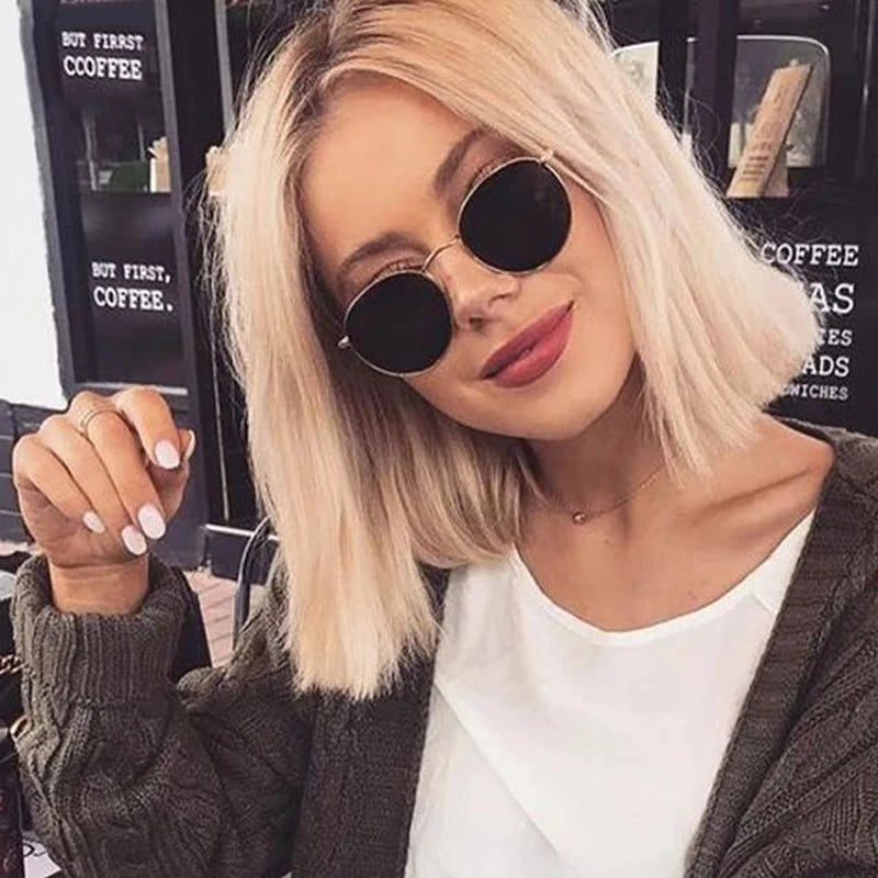 Lunettes de soleil rondes petites pour femmes — classique, rétro, miroir, mode, nuances