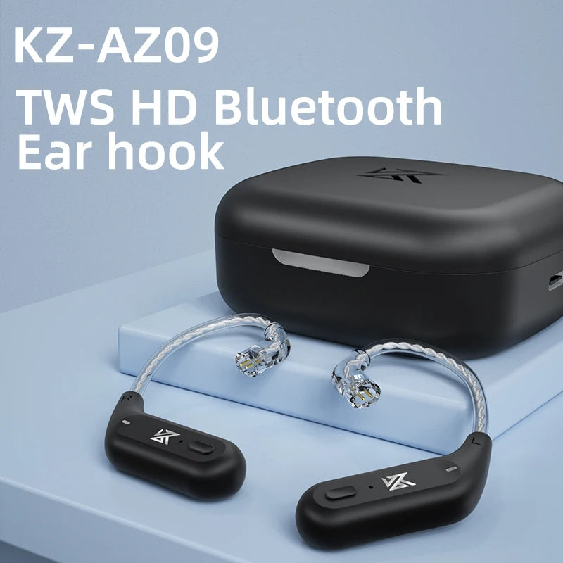 KZ AZ09 HD Bluetooth Ear Hook Earphone Cable Wireless HIFI Upgrade Cable with Charging Case
