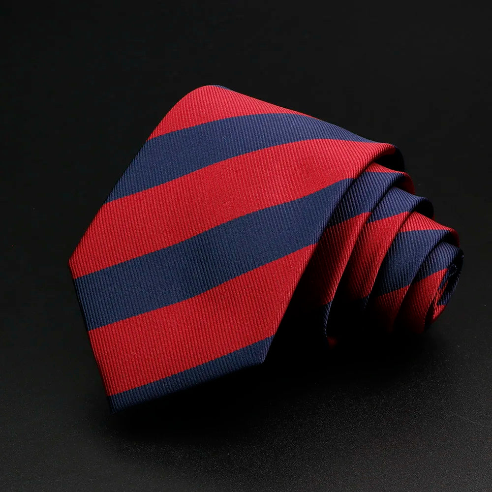 Nouvelle cravate pour hommes classique rayure 7 cm Jacquard rouge bleu vert cravate usage quotidien cravate robe de soirée de mariage accessoires cadeau pour homme