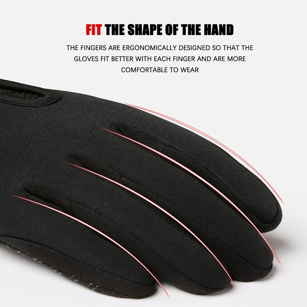 Gants de Sport chauds pour hommes et femmes, cyclisme d'hiver, écran tactile, pêche en plein air, anti-éclaboussures, ski, Snowboard, antidérapants, fermeture éclair