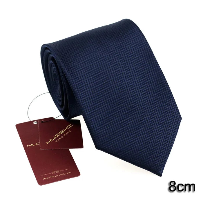 HUISHI Dark Blue Document Necktie for Men, 8 Styles, 8cm, 6cm, Waterproof, Jacquard, 03/Wear, Craings.com, Wedding Party