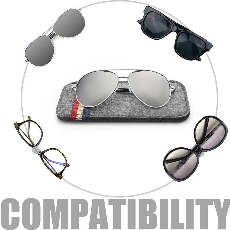 Estuche de fieltro para gafas de sol extragrande, bolsa de gafas de colores, estuche suave para gafas de montura LunUP, caja de gafas con banda elástica, compatible