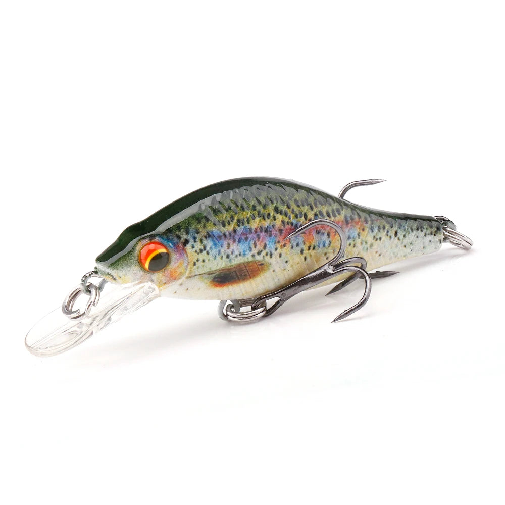 GOBASS 50/70/90mm manivelle leurre de pêche vairon noir filature leurres pour la pêche flottant Wobbler pour brochet japon appât artificiel