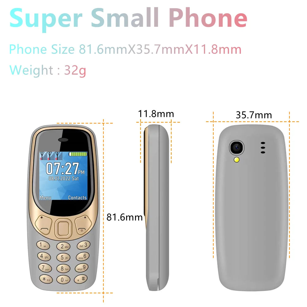 SERVO Petit Téléphone Portable Bluetooth Dialer voix Magique Faible Rayonnement Téléphone Enregistrement D'appel 2/3 SIM GSM Débloqué Mini Téléphone Portable