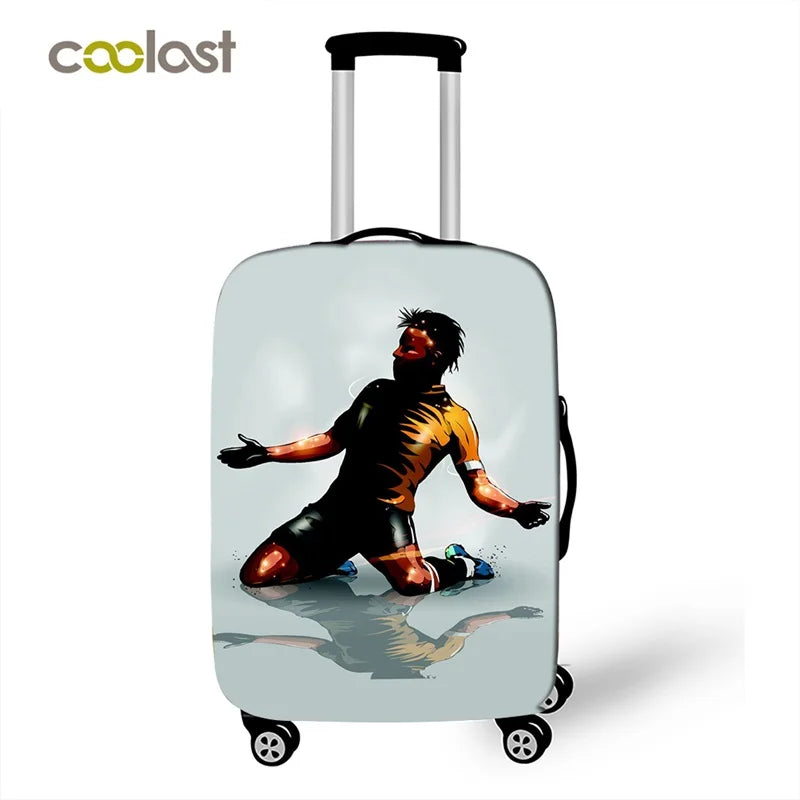Footprint ball print luggage cover, fire trolley luggage protector for men and boys, travel accessories, elastic luggage cover