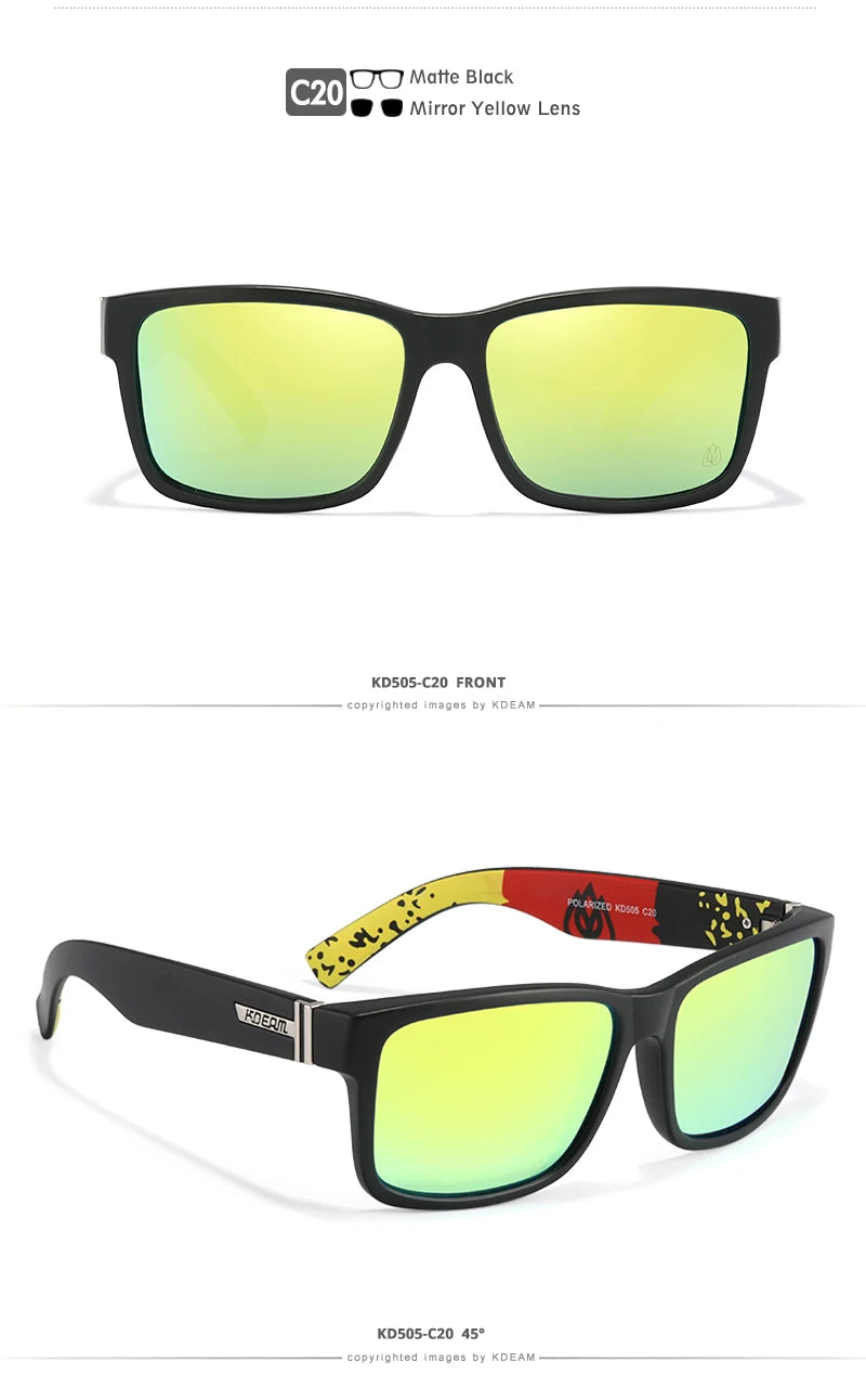 Lunettes de soleil sport polarisées — couleurs choquantes, conduite extérieur, photochromiques, avec boîte