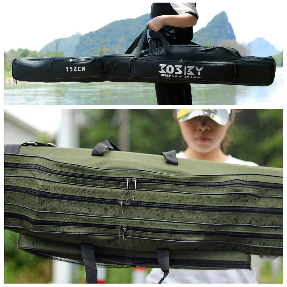 Porte-canne à pêche pliable et Portable, sac de rangement pour outils de moulinet, étui 122cm / 152cm / 182cm