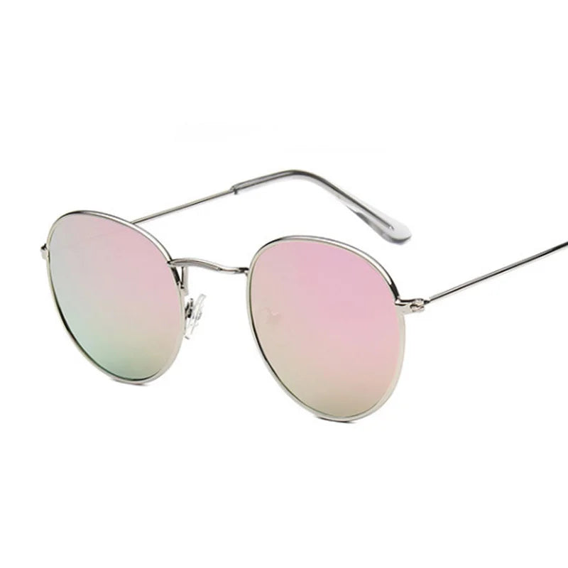 Lunettes de soleil rondes petites pour femmes — classique, rétro, miroir, mode, nuances