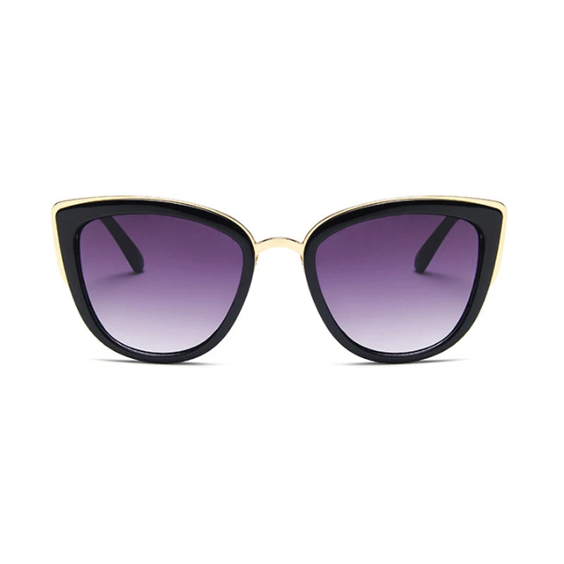 Gafas de sol de ojo de gato para mujer, espejo clásico, vintage, montura de ojo de gato, níquel, exterior