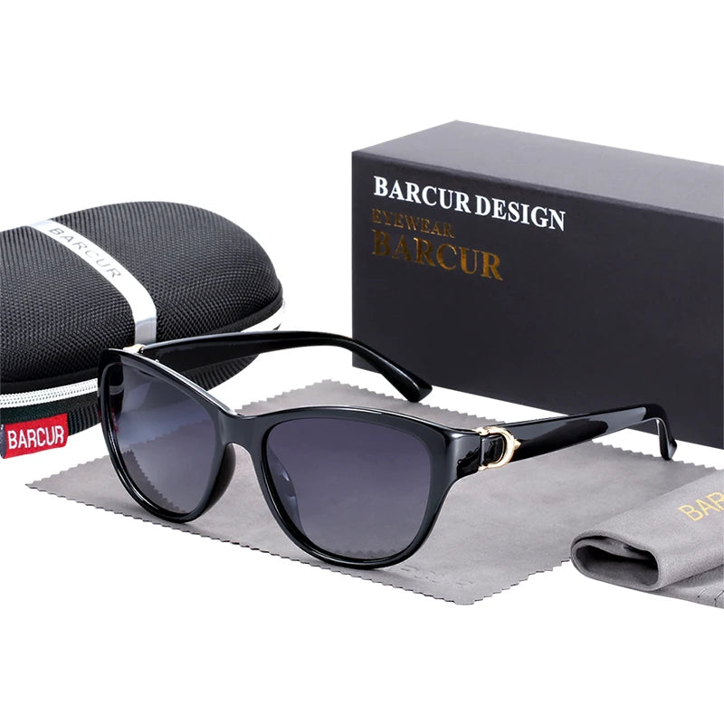 Lunettes de soleil femme TR90 — dégradé, UV400, œil de chat, polarisées