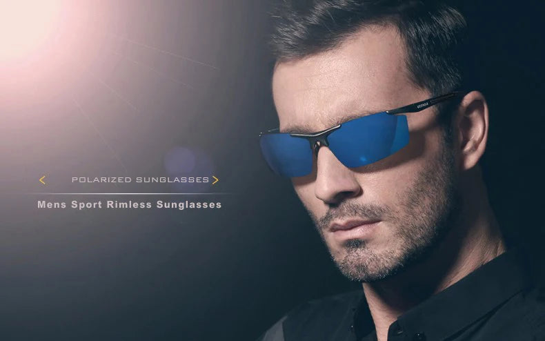 Lunettes de soleil homme aluminium magnésium polarisées UV400 — revêtement miroir, extérieur