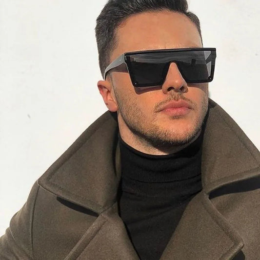 Lunettes de soleil rétro vintage carrées noires — hommes et femmes, mode