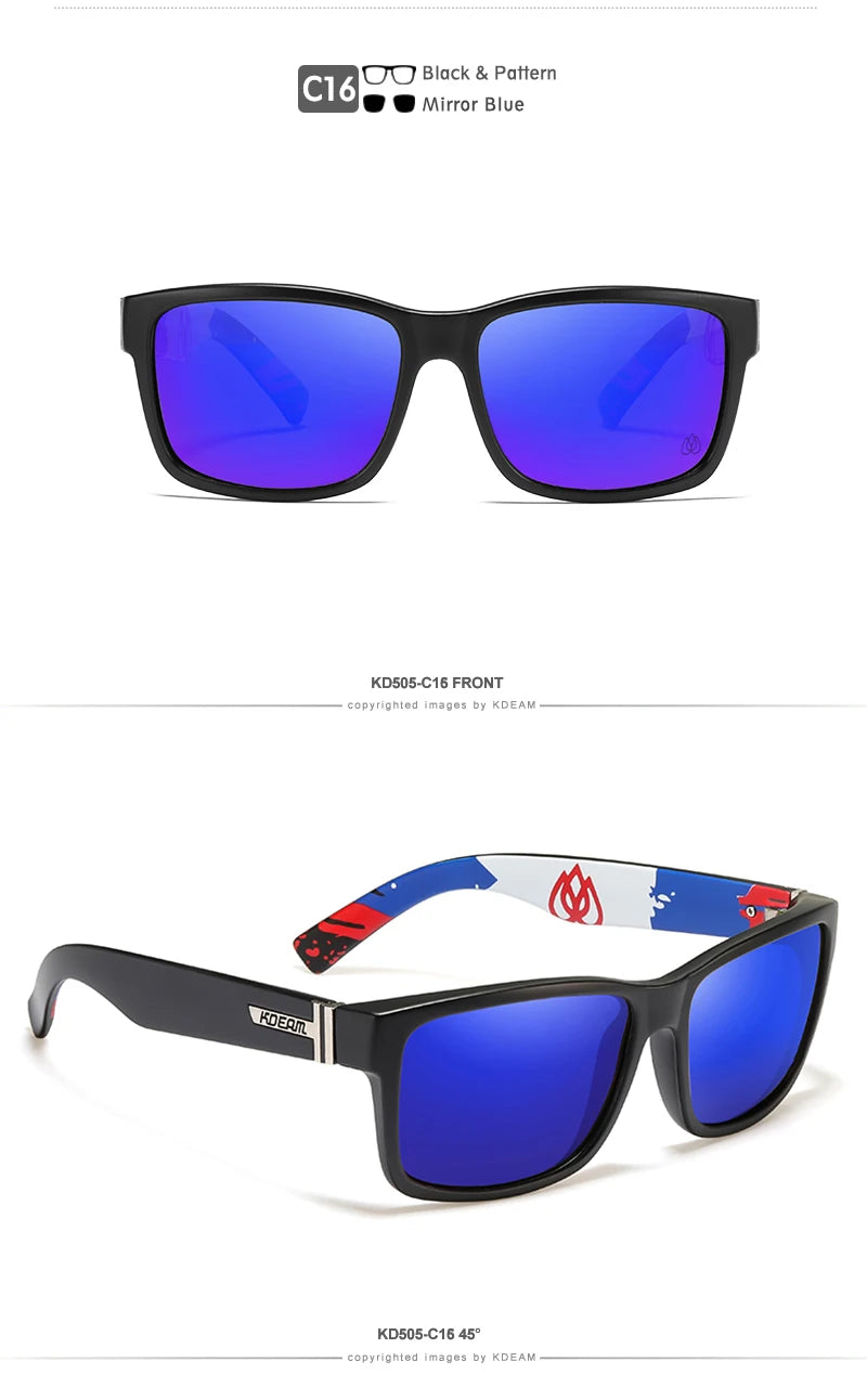 Lunettes de soleil sport polarisées — couleurs choquantes, conduite extérieur, photochromiques, avec boîte