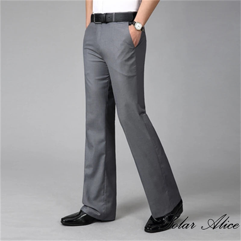Men's casual mid-rise micro-flare pants, business bootcut, bell-bottom, astronomical FJJ, 4 seasons, new, 2024