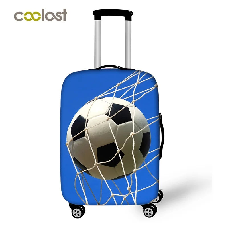 Footprint ball print luggage cover, fire trolley luggage protector for men and boys, travel accessories, elastic luggage cover