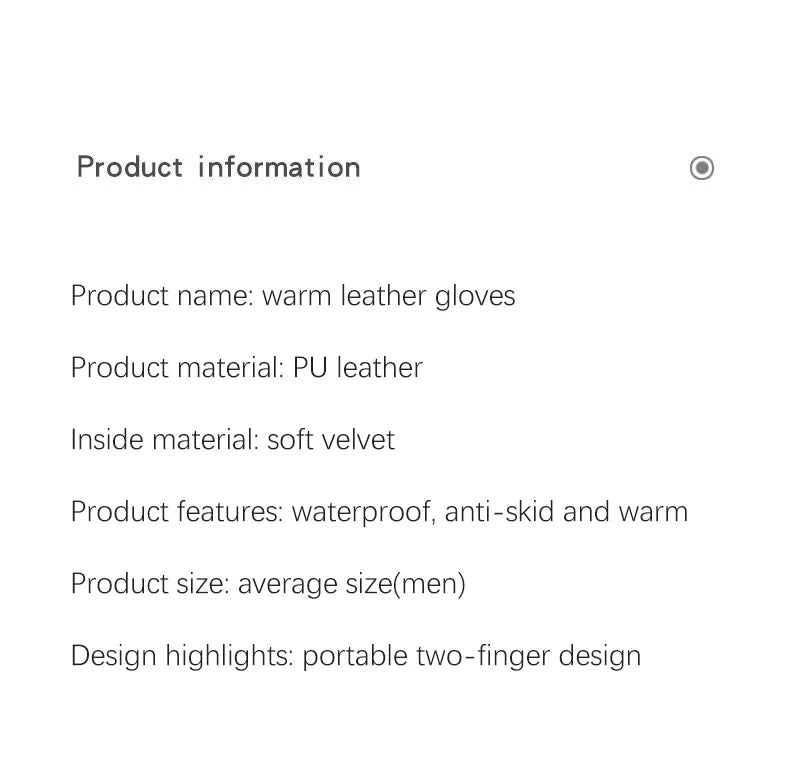 Gants pour hommes automne cyclisme hiver deux doigts velours chaud antidérapant mâle imperméable sport écran tactile randonnée gants de pêche