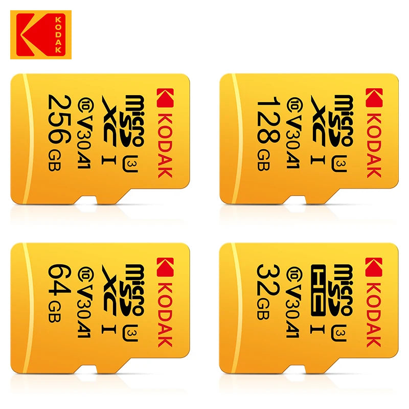 Original Kodak U3 A1 V30 MicroSD 128GB 32GB 64GB 256GB classe 10 cartes 32 64 128 256GB carte mémoire de téléphone vidéo