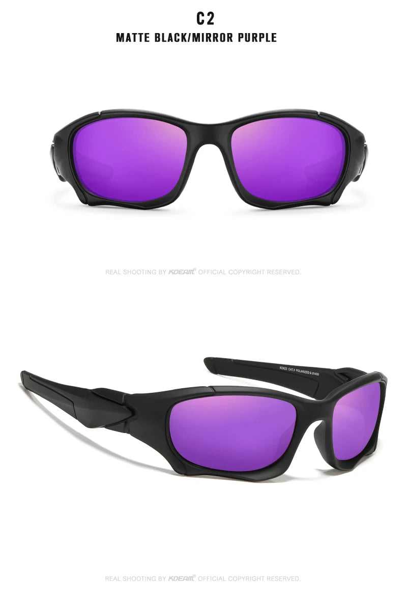 Lunettes de Soleil Sport Polarisées — Lentille Bouclier, Cadre Résistant, Plein Air, Unisexe