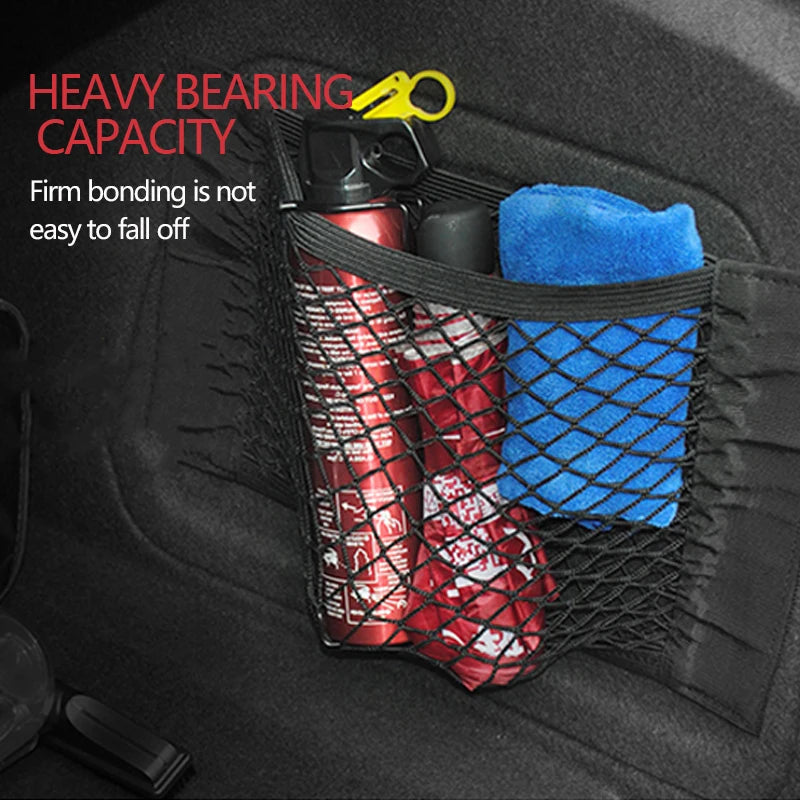 Filet de Rangement Universel pour Coffre de Voiture, Poche Arrière de Siège, Bande Magique existent, Accessoires d'Nik