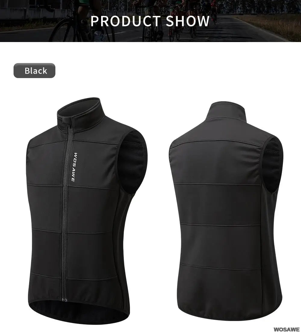 Gilet de cyclisme hiver thermique polaire sans manches — chaud, automne, vélo