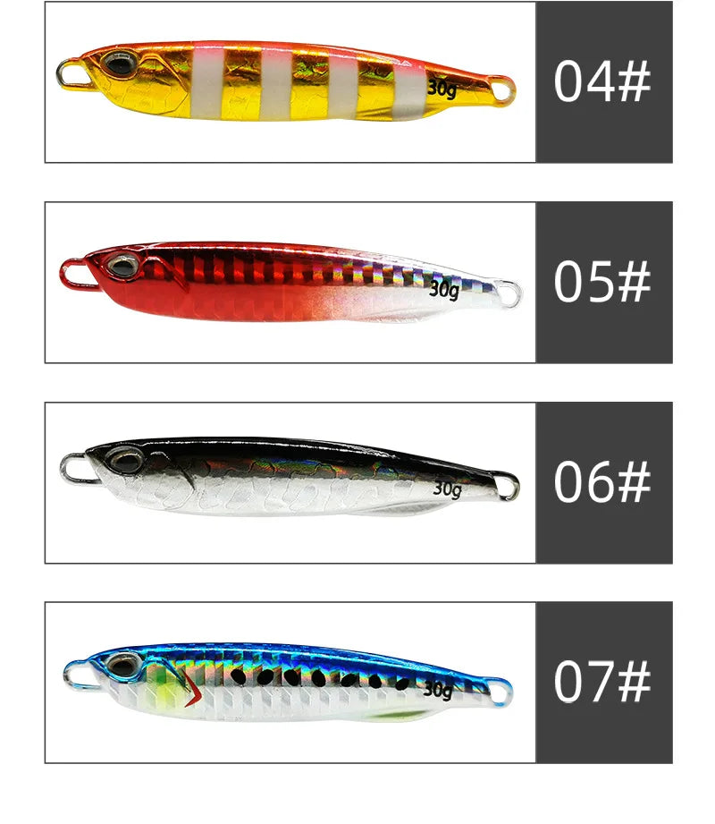 Leurre de Pêche Artificiel Japonais 10 à 50g — Appat Casting Bar & Poissons de Mer