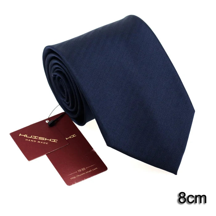 HUISHI Dark Blue Document Necktie for Men, 8 Styles, 8cm, 6cm, Waterproof, Jacquard, 03/Wear, Craings.com, Wedding Party