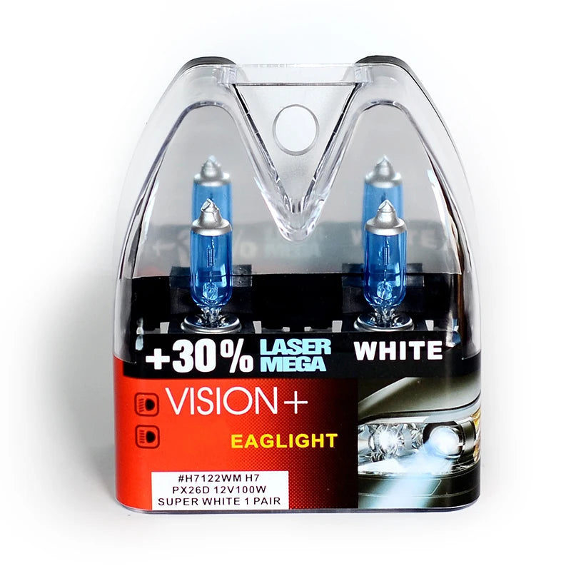 Ampoules H7 100W Super Blanches 12V — +30% Luminosité Phare Rallye Hi/Lo