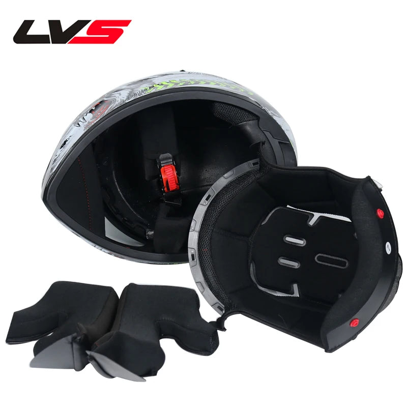Casques moto pour hommes et femmes — double lentille, locomotive