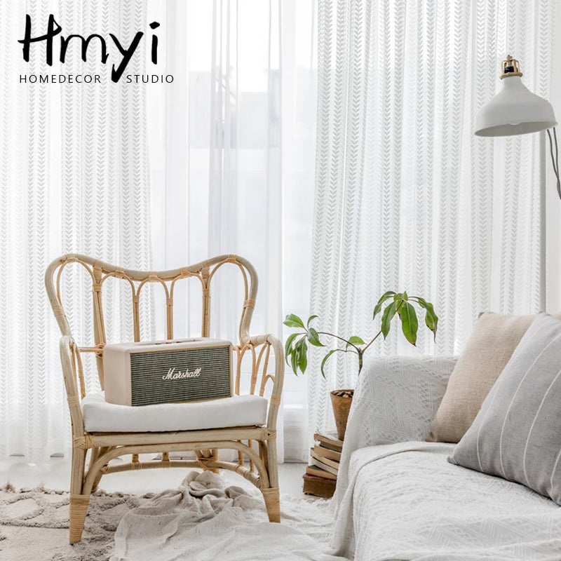 Rideaux en tulle blanc modernes — salon, chambre à coucher, transparents