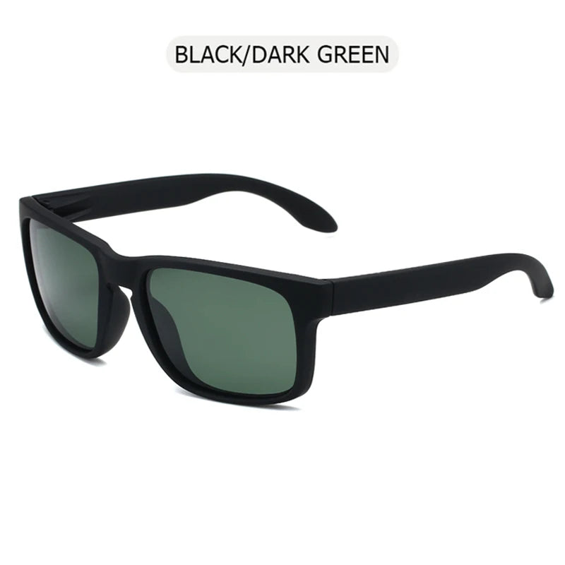Lunettes de soleil polarisées carrées classiques pour hommes et femmes, Vintage, en plastique, élégantes, noires, pour Sports de plein air, UV400