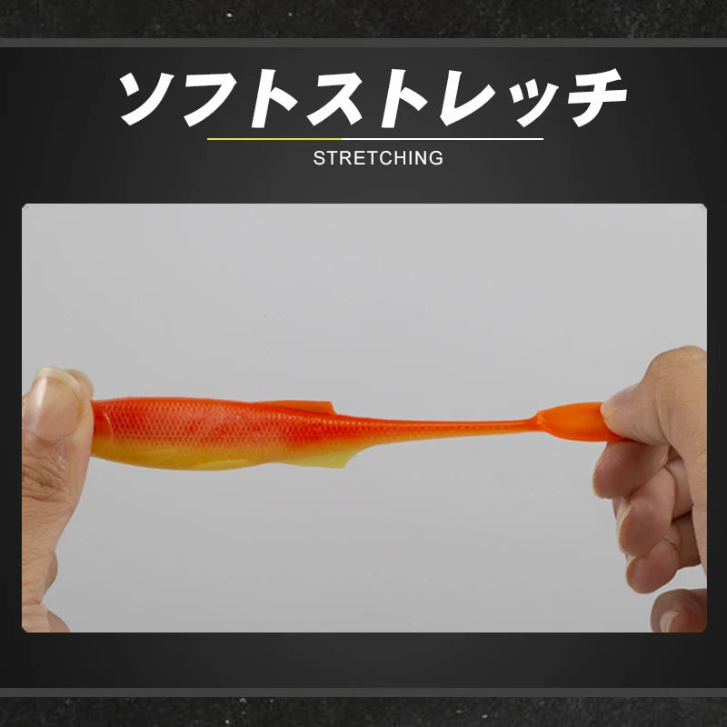 D1 – lot d'appâts souples en Silicone pour la pêche, pack de leurres pour attraper des poissons tels que les bars, les brochets et les perches, matériel pour pêcher, 75mm/100mm, 5 pièces par lot, 2020