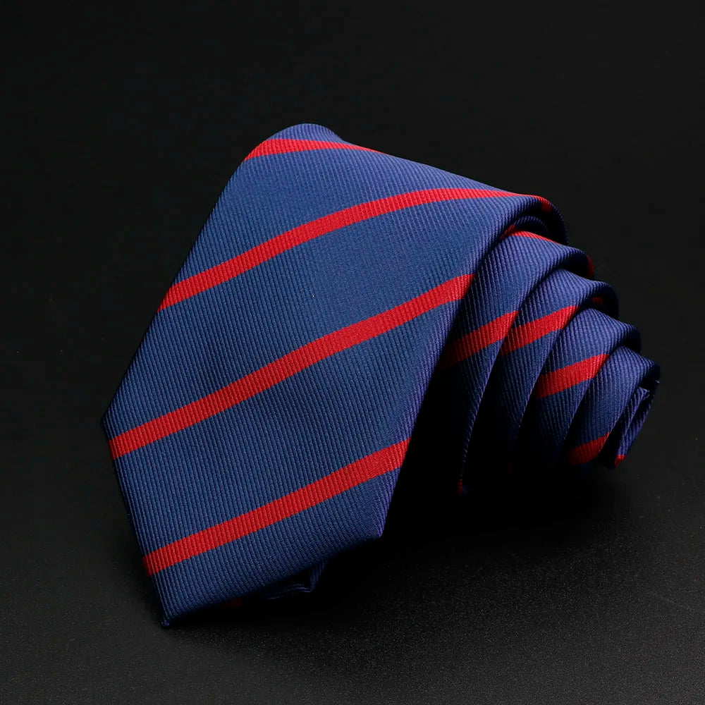 Nouvelle cravate pour hommes classique rayure 7 cm Jacquard rouge bleu vert cravate usage quotidien cravate robe de soirée de mariage accessoires cadeau pour homme