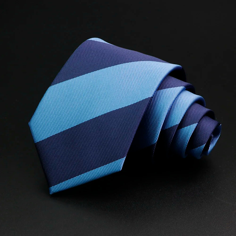 Nouvelle cravate pour hommes classique rayure 7 cm Jacquard rouge bleu vert cravate usage quotidien cravate robe de soirée de mariage accessoires cadeau pour homme
