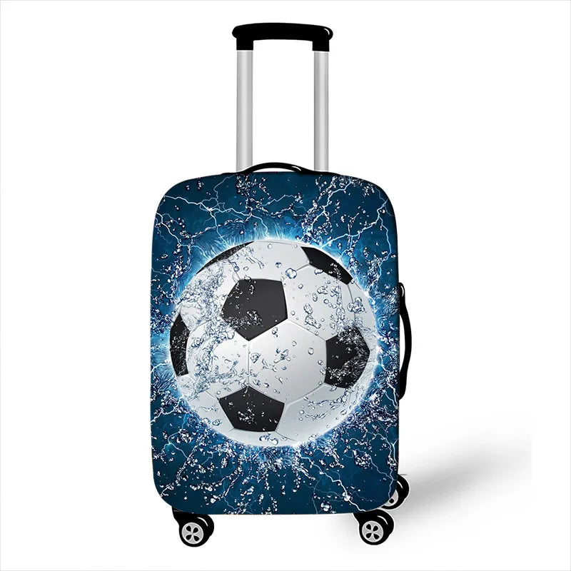 Footprint ball print luggage cover, fire trolley luggage protector for men and boys, travel accessories, elastic luggage cover