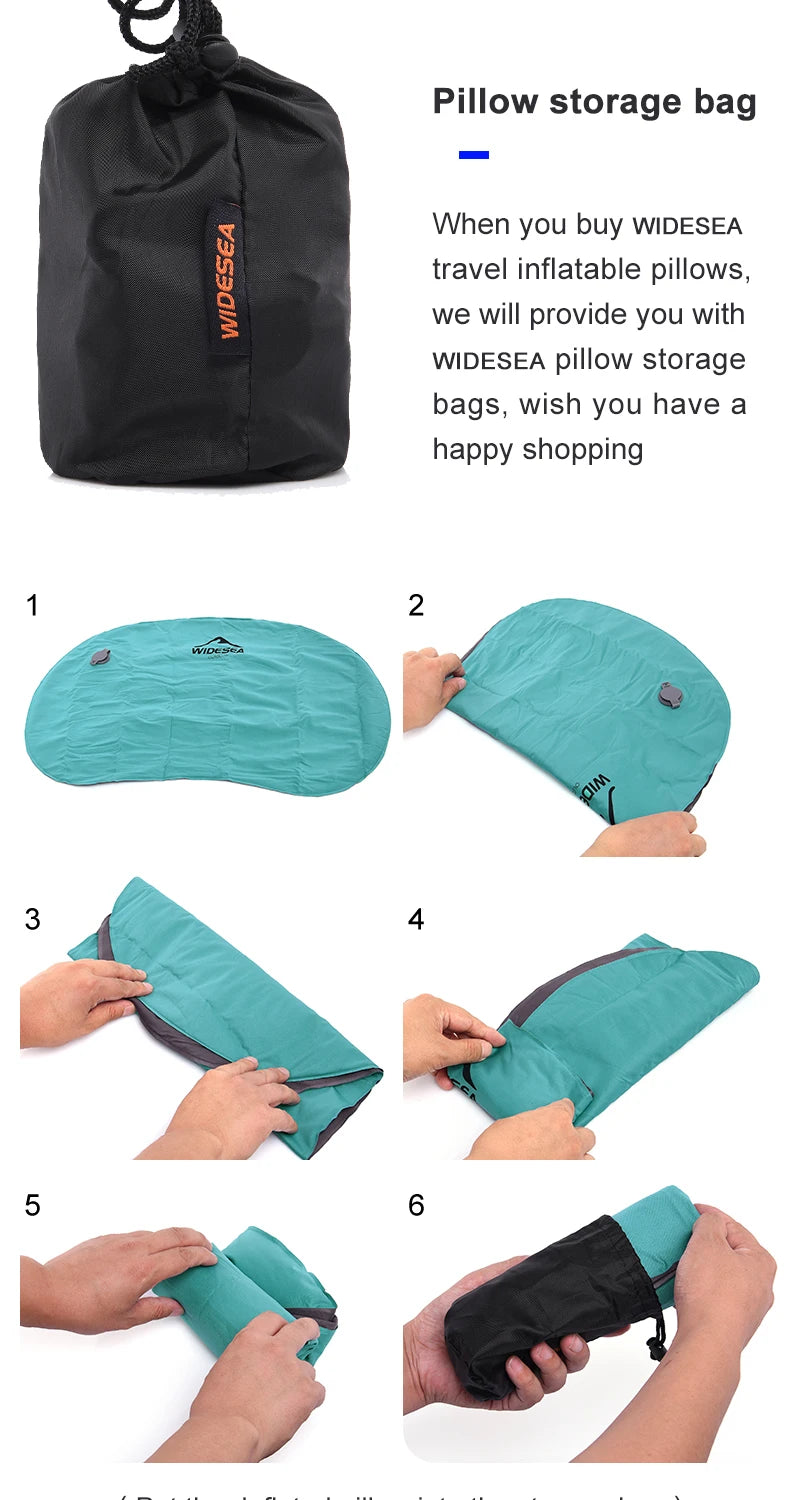 Widesea – oreiller gonflable Portable, équipement de Camping, coussin d'air pliable et compressible, protection extérieure, équipement de couchage pour le tourisme