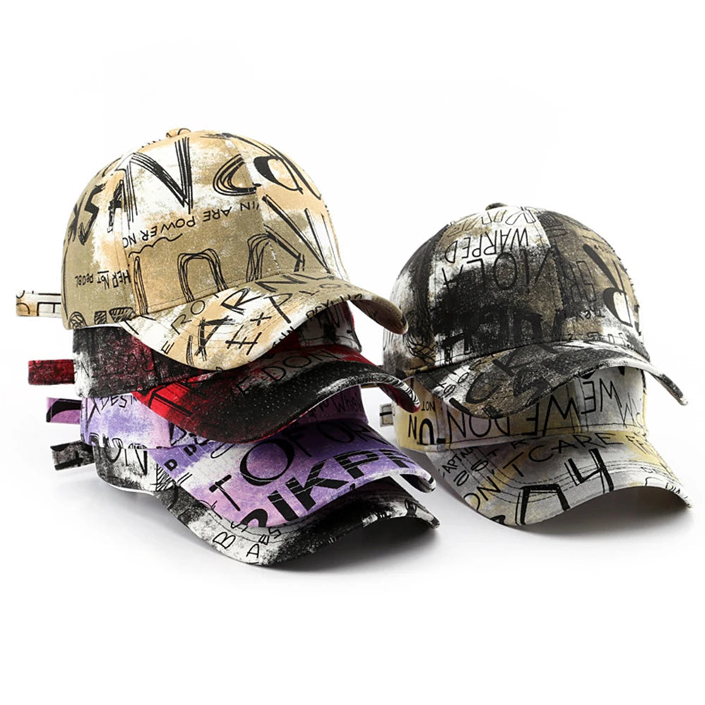 FS Black Red Graffiti Baseball Caps for Men Luxury Brand Women Hat Snapback Hip Hop Cap Street Trucker Hats Casquettes Men